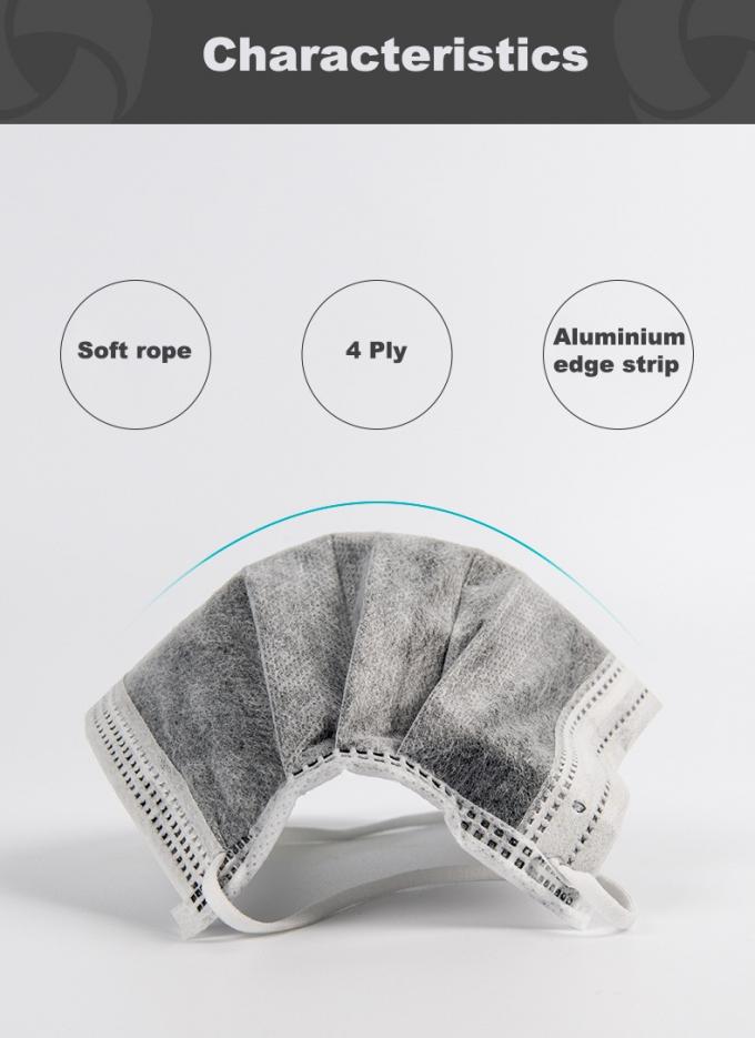 Μοντέρνη ενεργοποιημένη μάσκα σκόνης άνθρακα 4 πτυχή μη - υφαμένο σχέδιο μιάς χρήσεως